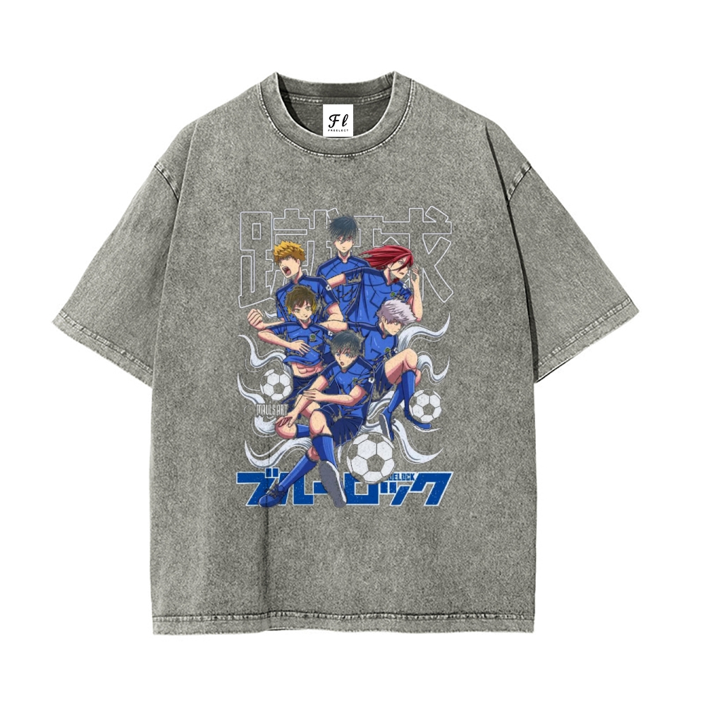 Vintage Oversized T-Shirt Blue Lock