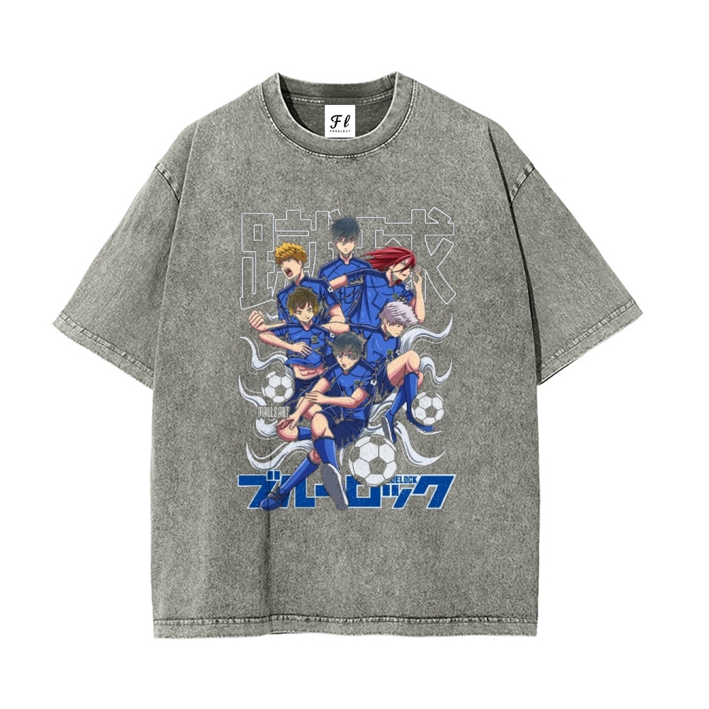 Vintage Oversized T-Shirt Blue Lock