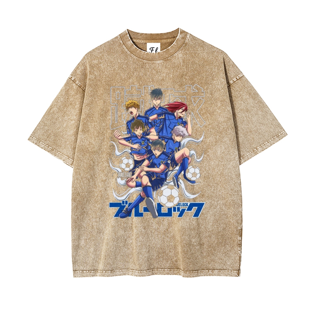 Vintage Oversized T-Shirt Blue Lock