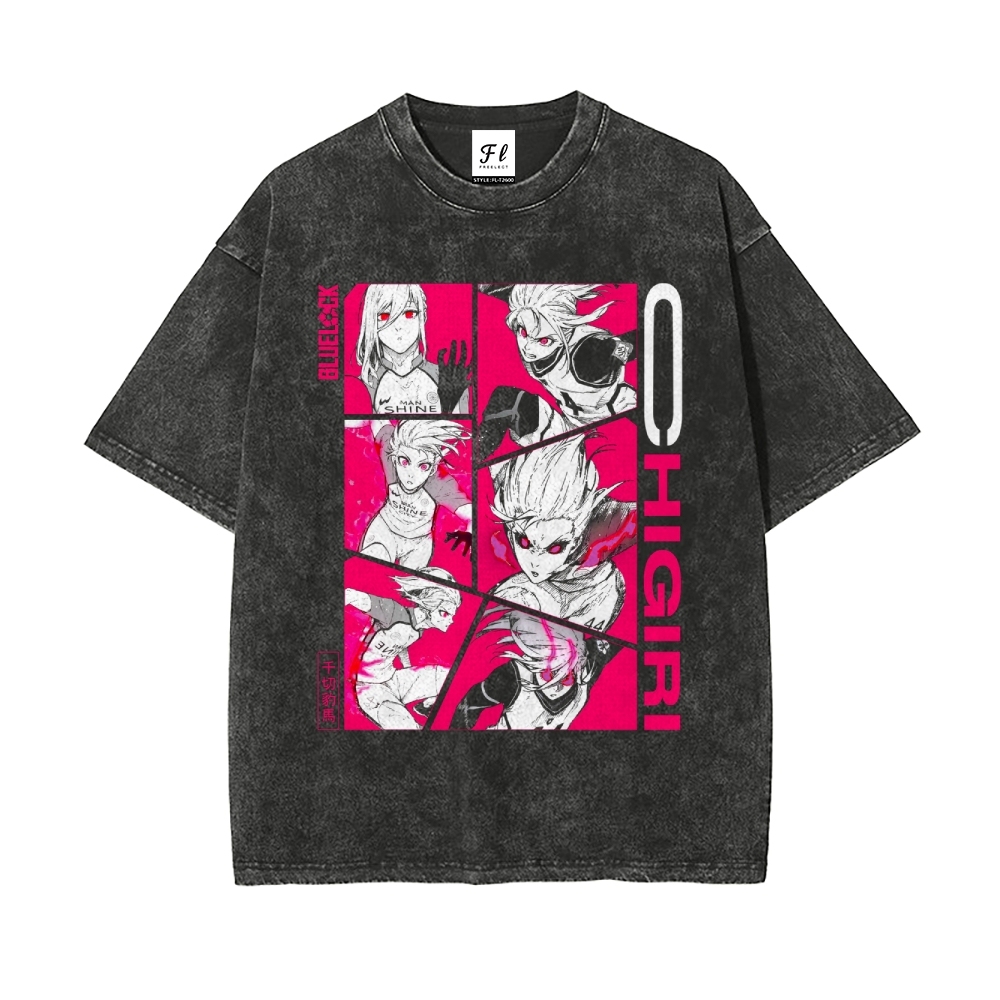 Vintage Oversized T-Shirt Blue Lock
