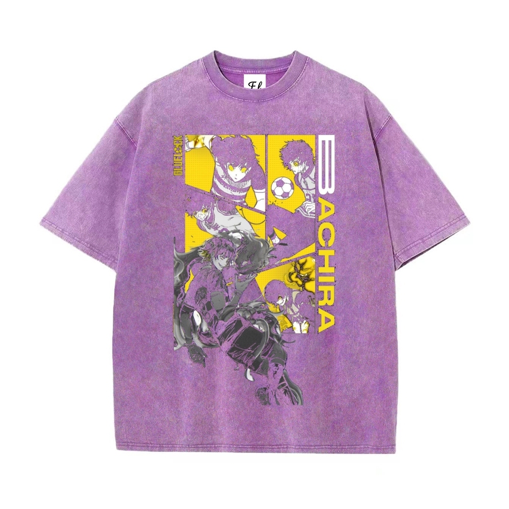 Vintage Oversized T-Shirt Blue Lock