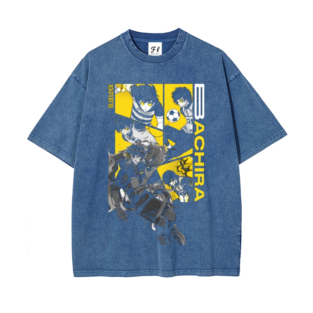 Vintage Oversized T-Shirt Blue Lock