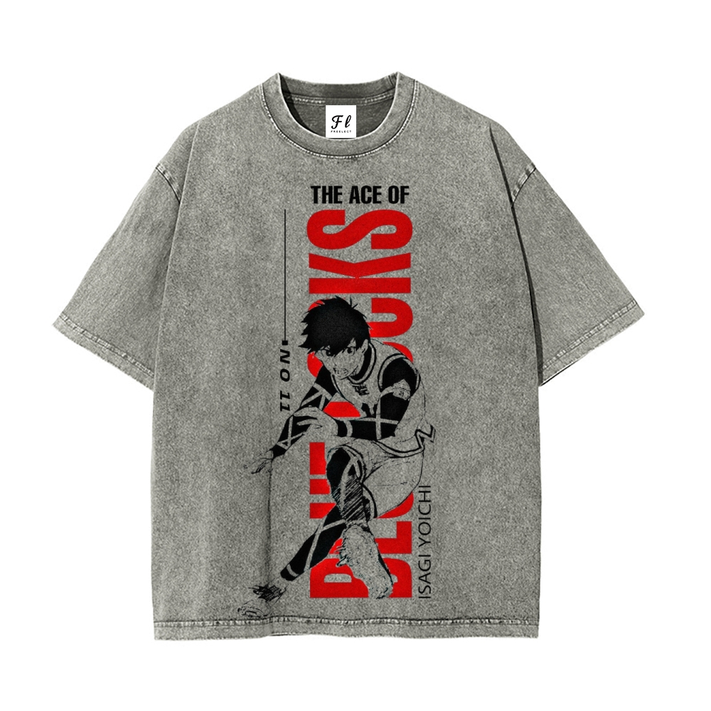 Vintage Oversized T-Shirt Blue Lock