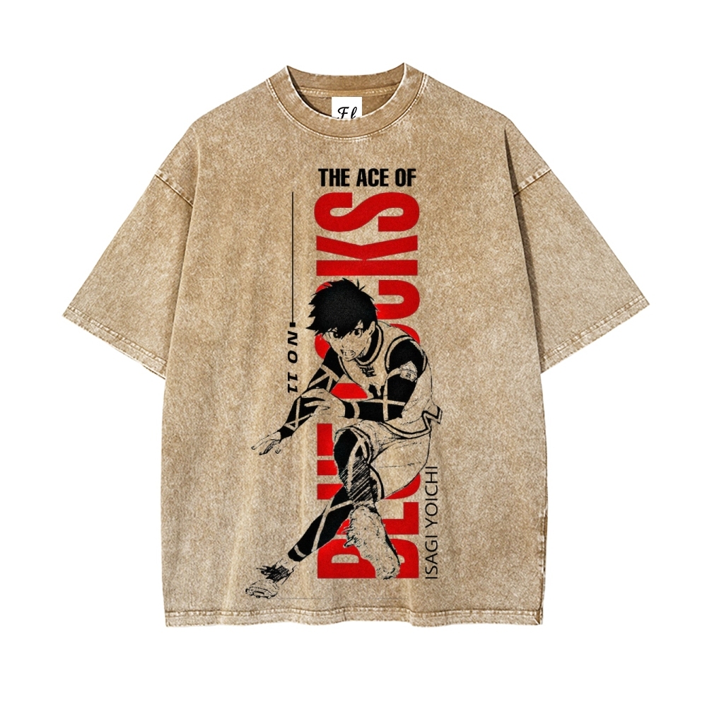 Vintage Oversized T-Shirt Blue Lock