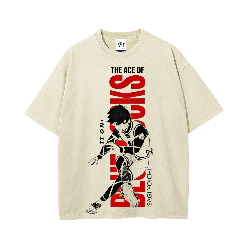 Vintage Oversized T-Shirt Blue Lock