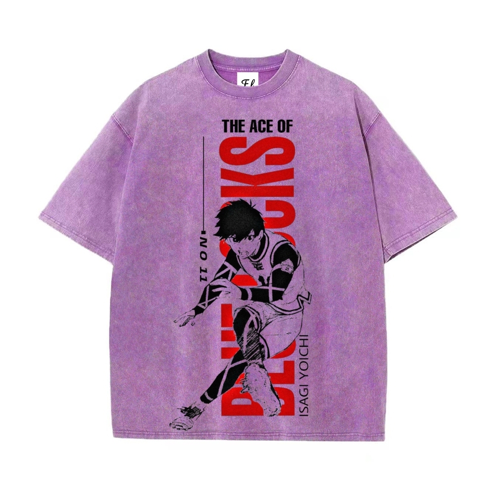 Vintage Oversized T-Shirt Blue Lock