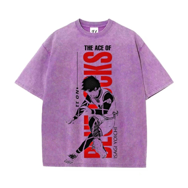 Vintage Oversized T-Shirt Blue Lock