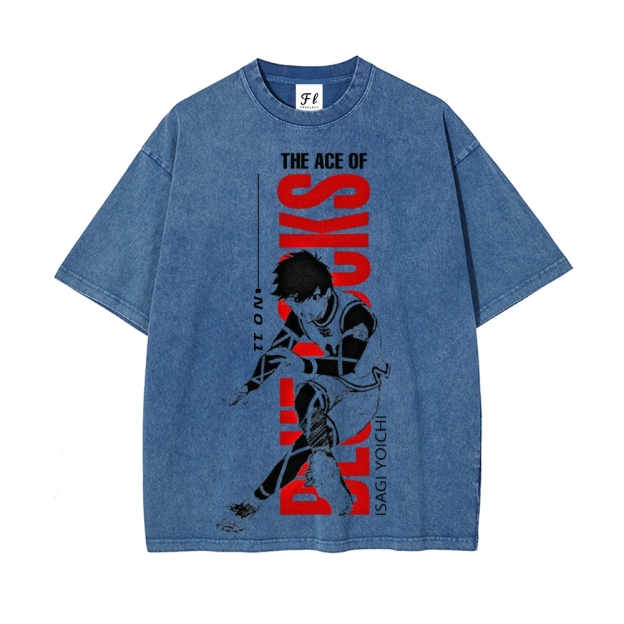 Vintage Oversized T-Shirt Blue Lock