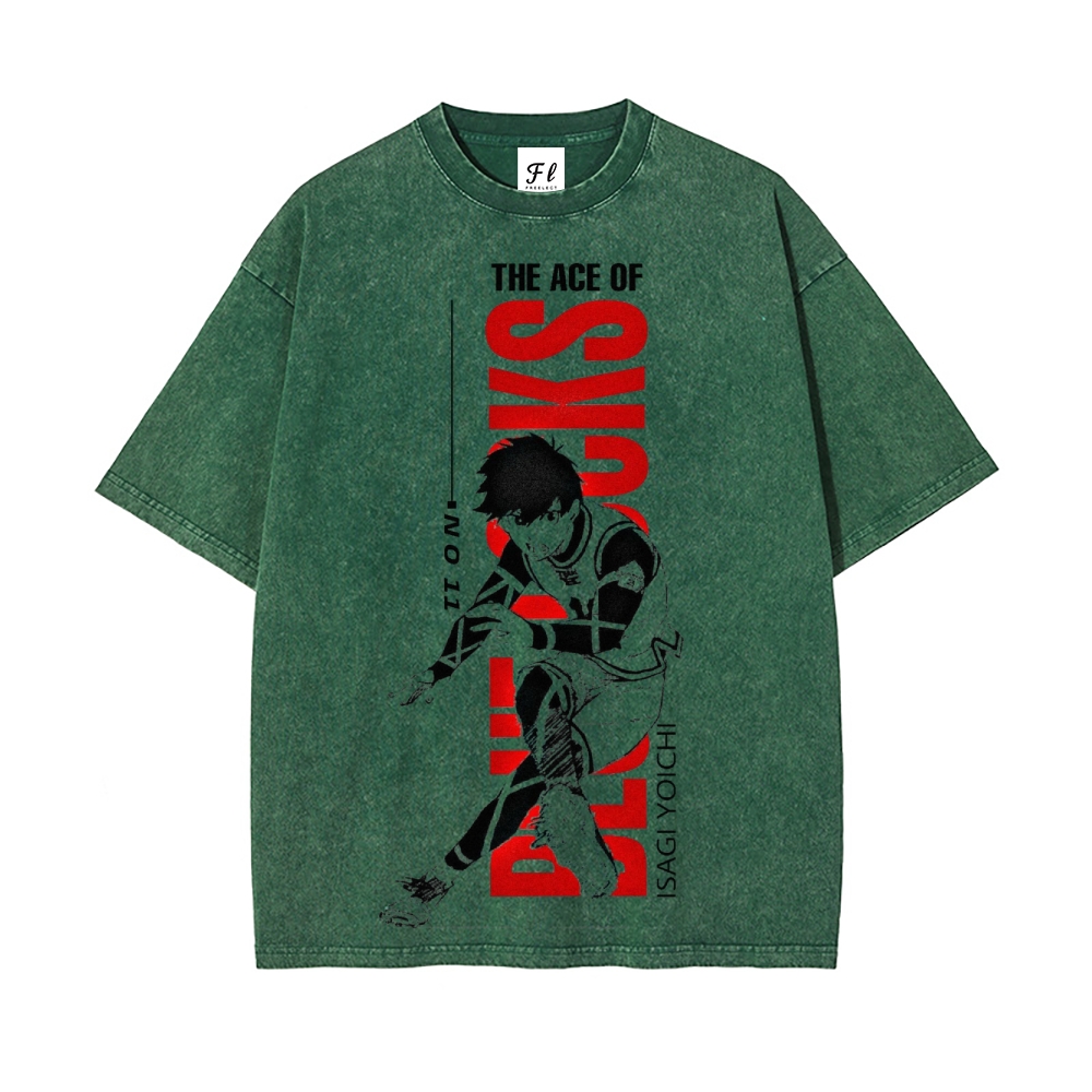 Vintage Oversized T-Shirt Blue Lock