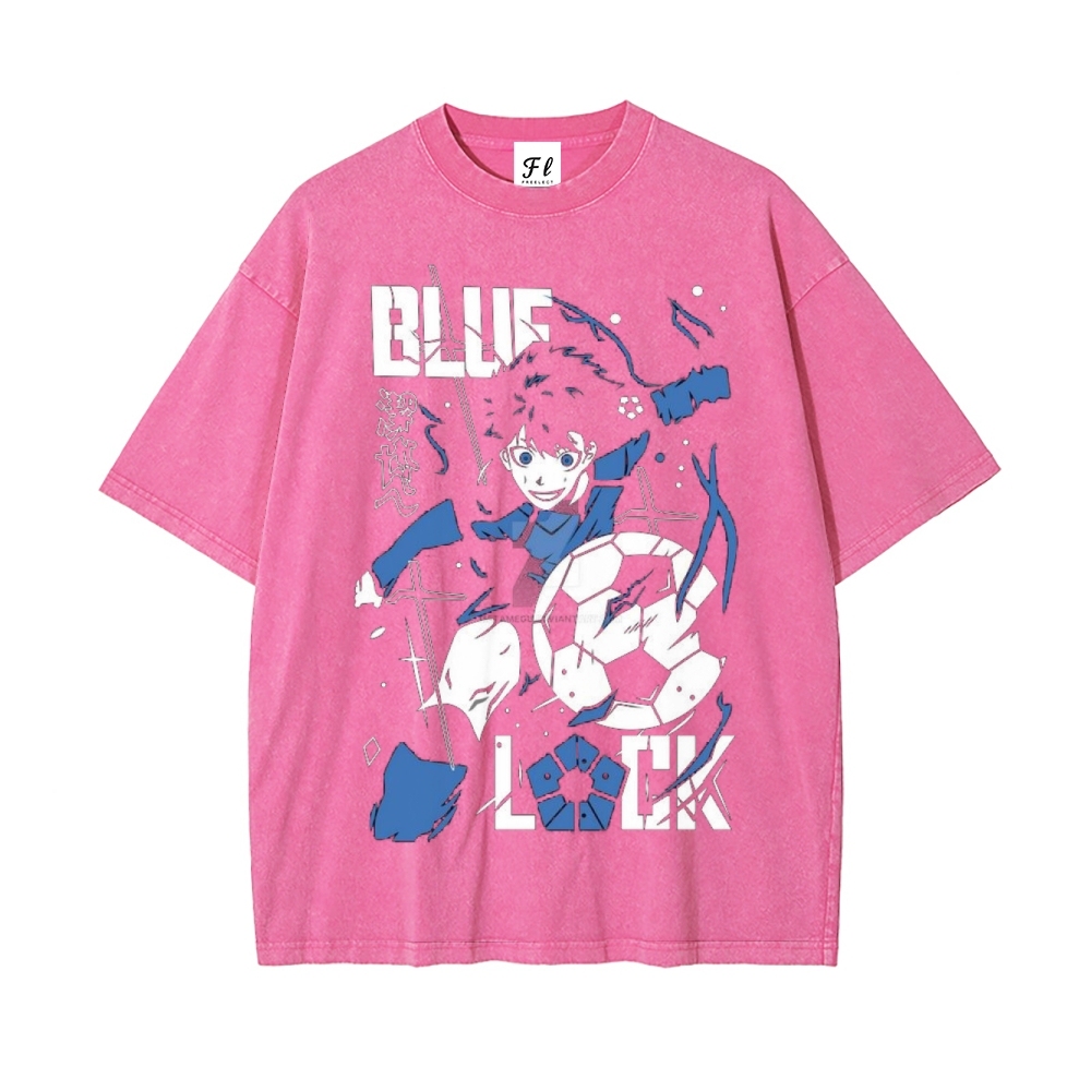 Vintage Oversized T-Shirt Blue Lock
