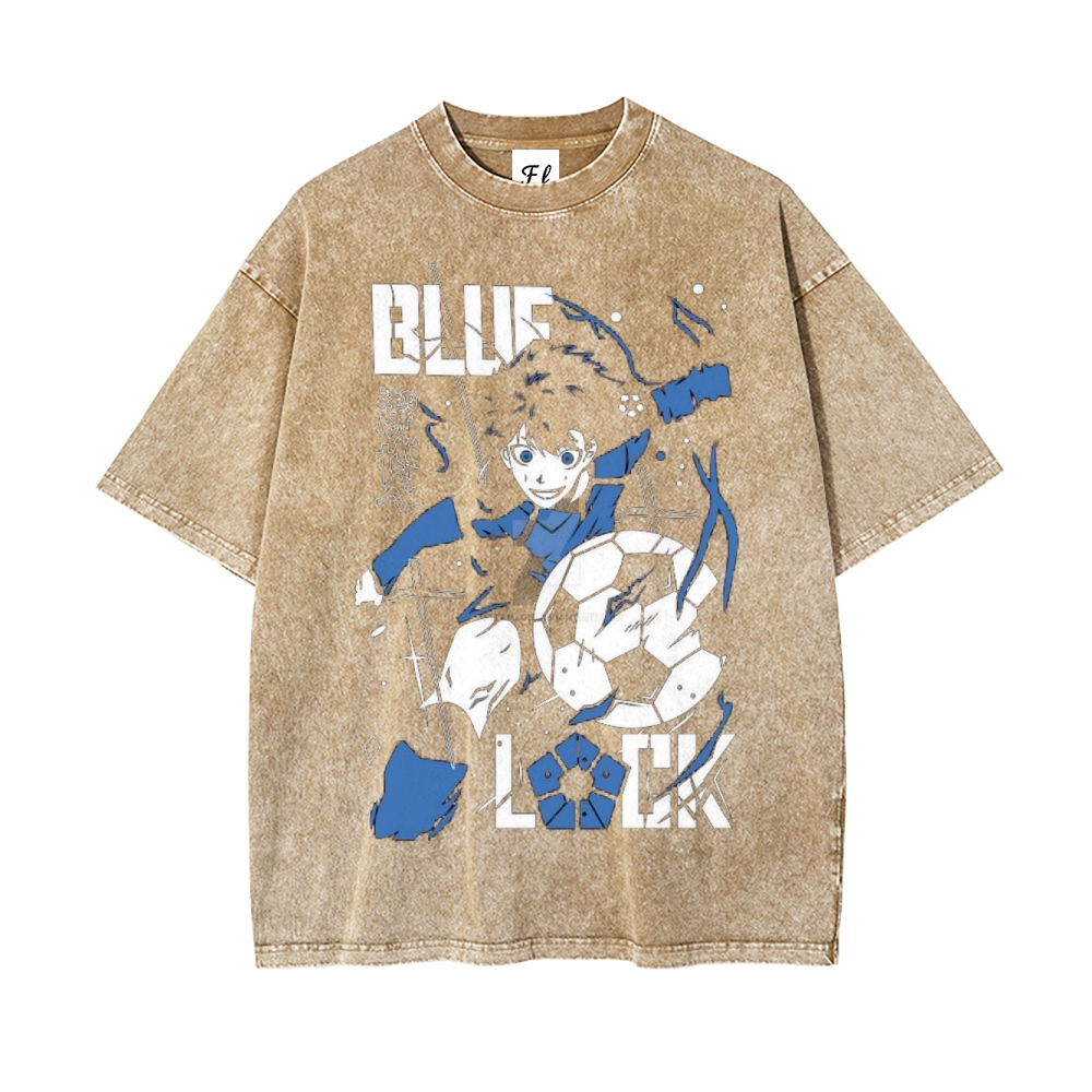 Vintage Oversized T-Shirt Blue Lock