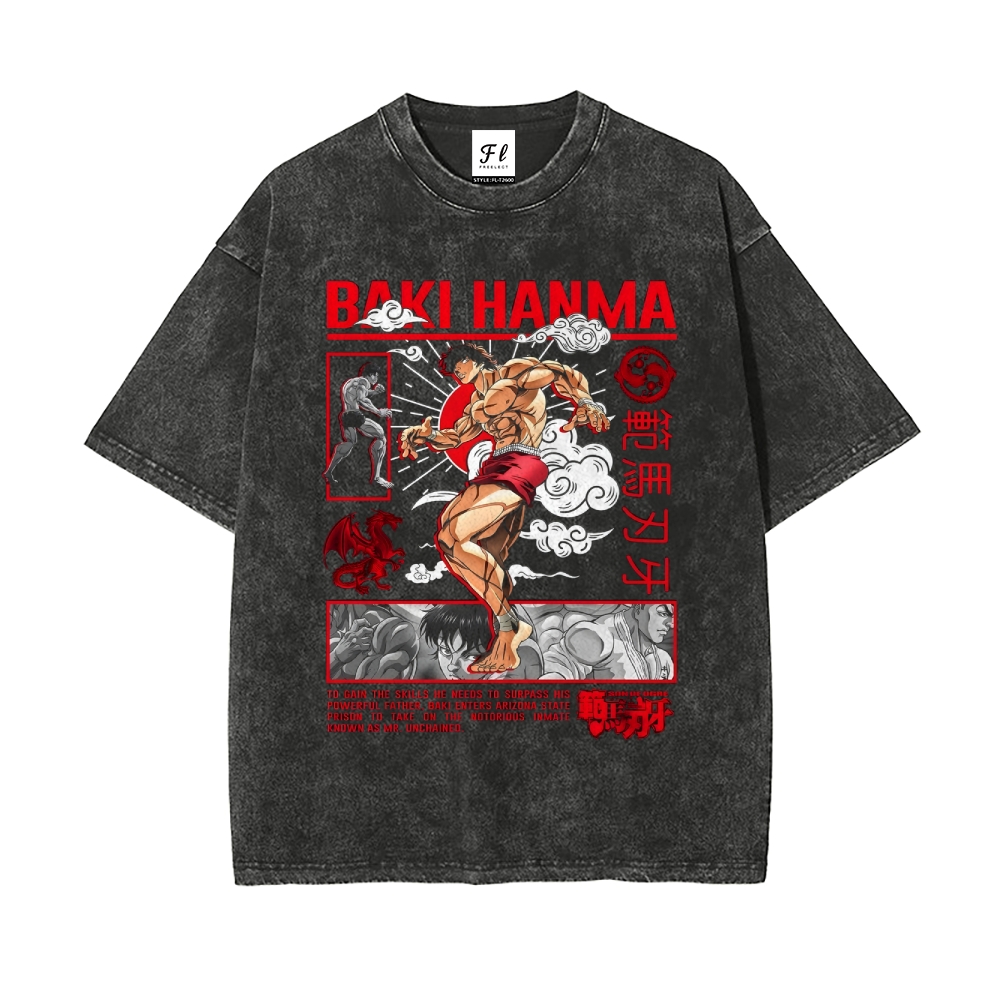 Vintage Oversized T-Shirt Baki Baki Hanma
