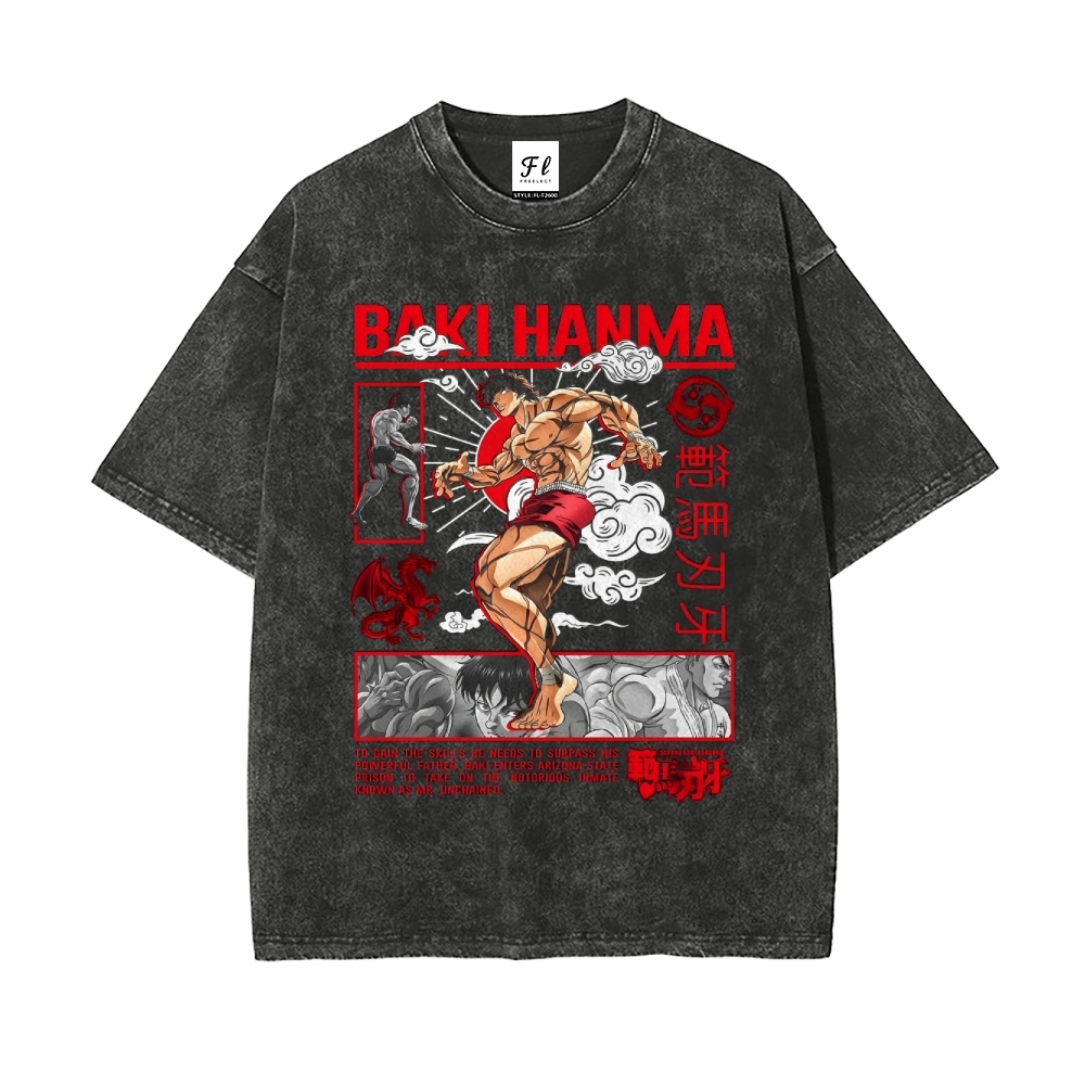 Vintage Oversized T-Shirt Baki Baki Hanma