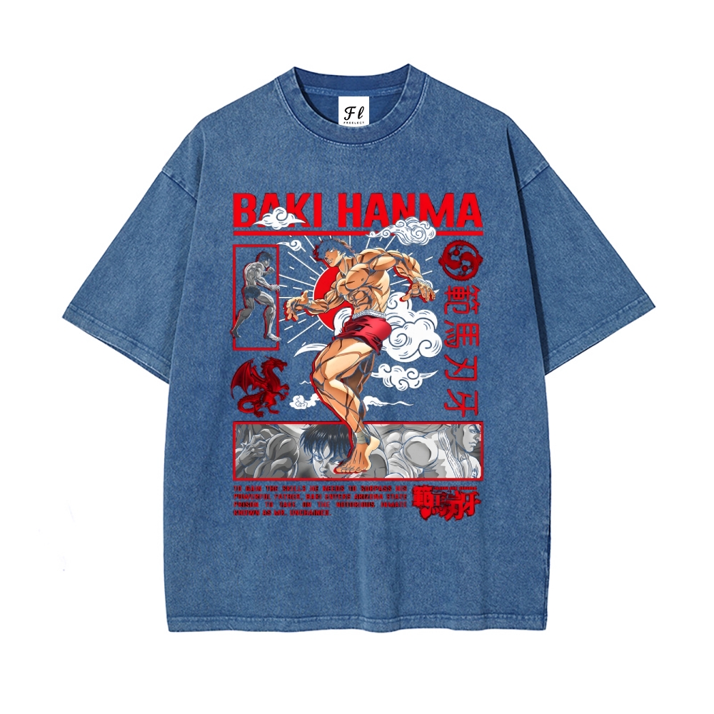 Vintage Oversized T-Shirt Baki Baki Hanma