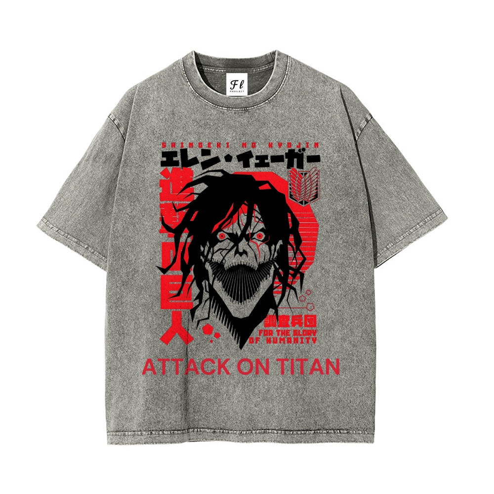 Vintage Oversized T-Shirt Attack On Titan Eren Yeager