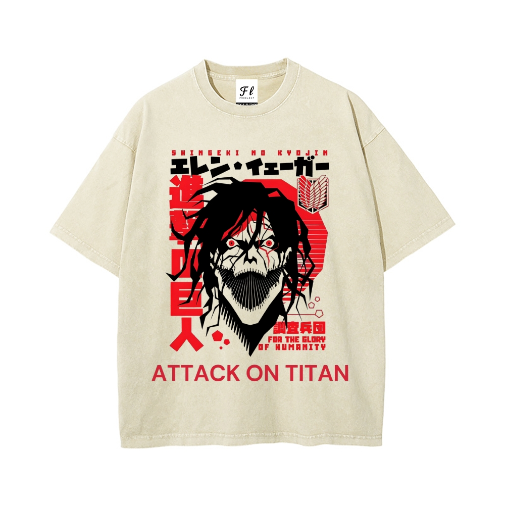 Vintage Oversized T-Shirt Attack On Titan Eren Yeager