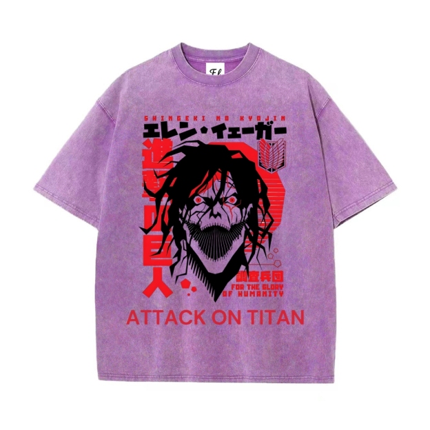 Vintage Oversized T-Shirt Attack On Titan Eren Yeager