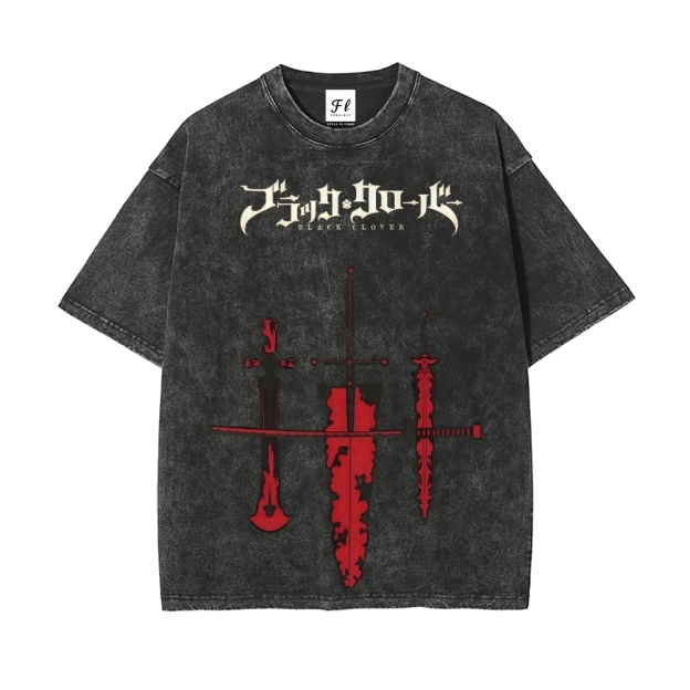 Vintage Oversized T-Shirt Black Clover