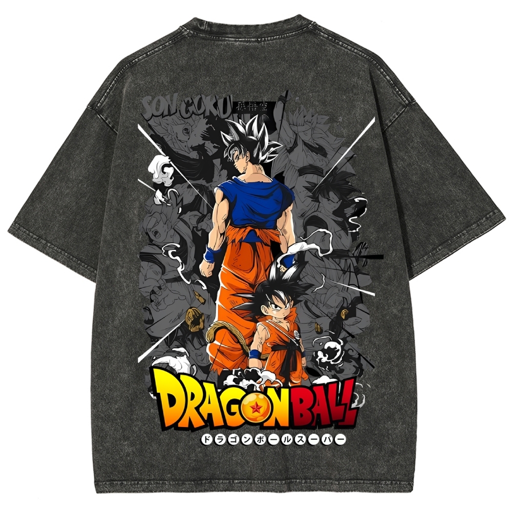 Dragonball DTG Printed 250GSM Washed T Shirts