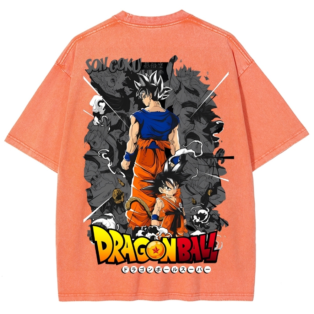 Dragonball DTG Printed 250GSM Washed T Shirts