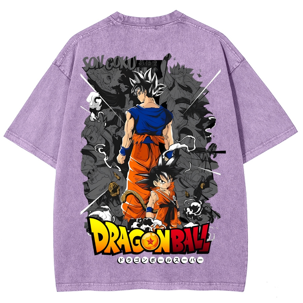 Dragonball DTG Printed 250GSM Washed T Shirts