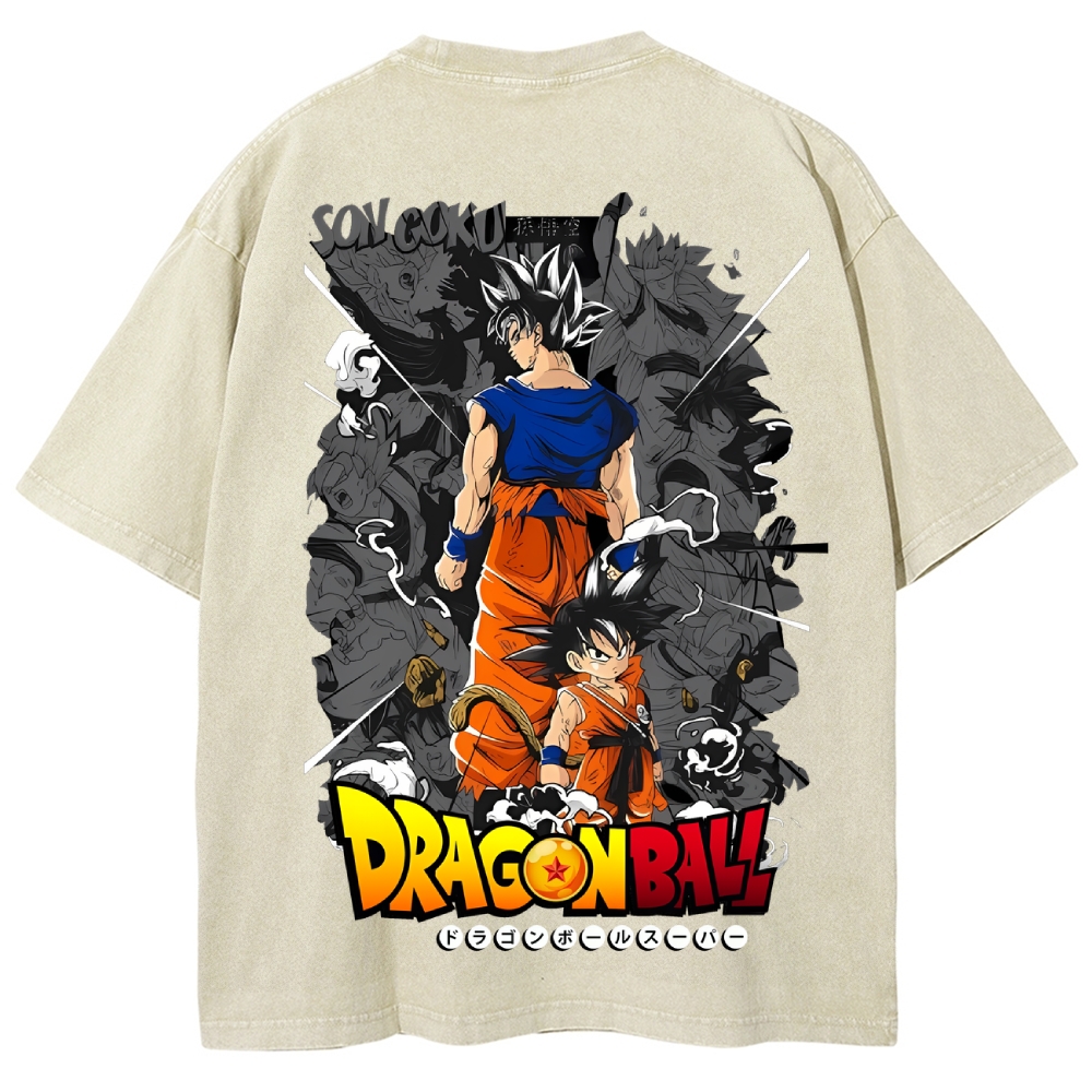 Dragonball DTG Printed 250GSM Washed T Shirts
