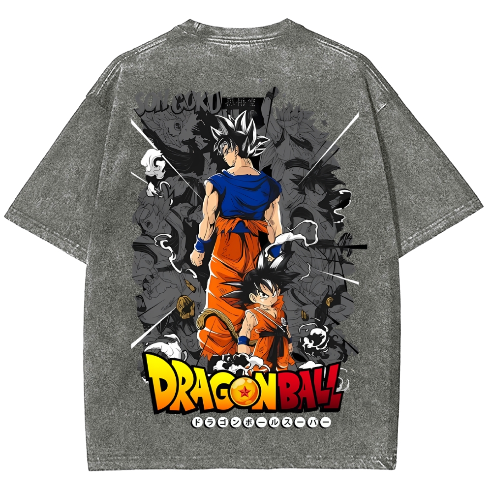 Dragonball DTG Printed 250GSM Washed T Shirts