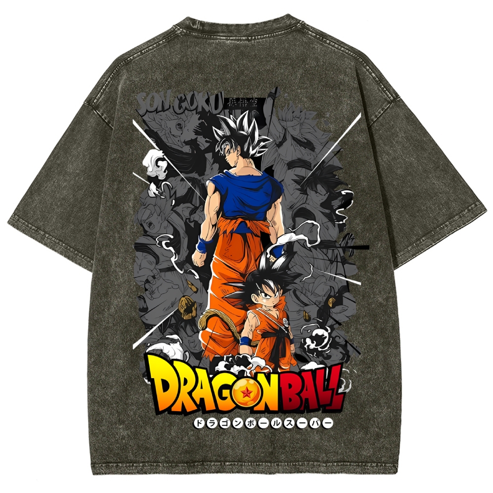 Dragonball DTG Printed 250GSM Washed T Shirts