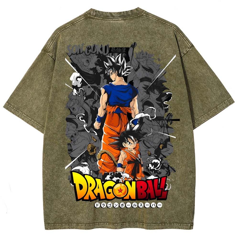 Dragonball DTG Printed 250GSM Washed T Shirts