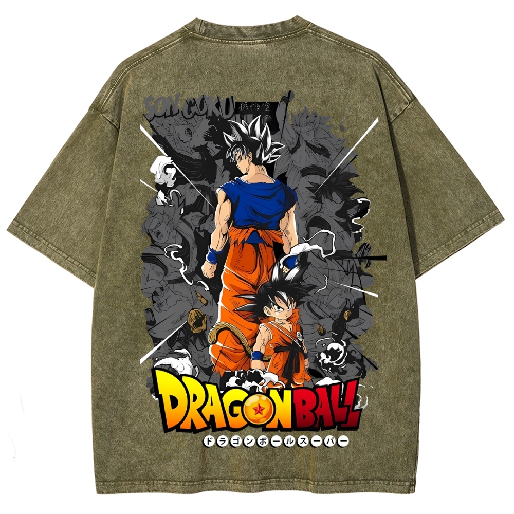 Dragonball DTG Printed 250GSM Washed T Shirts