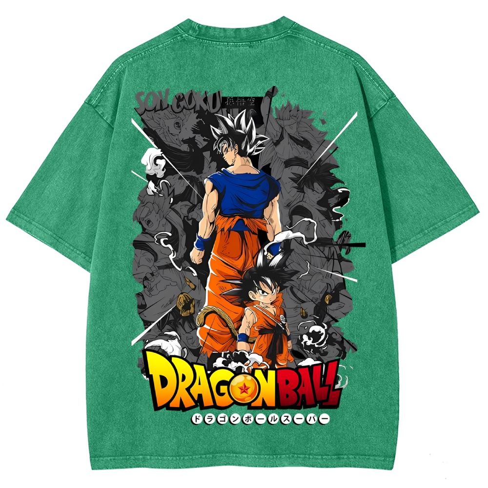 Dragonball DTG Printed 250GSM Washed T Shirts