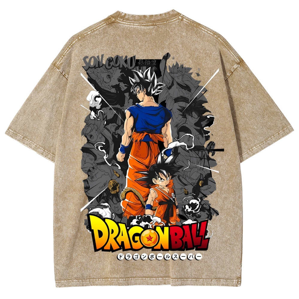 Dragonball DTG Printed 250GSM Washed T Shirts