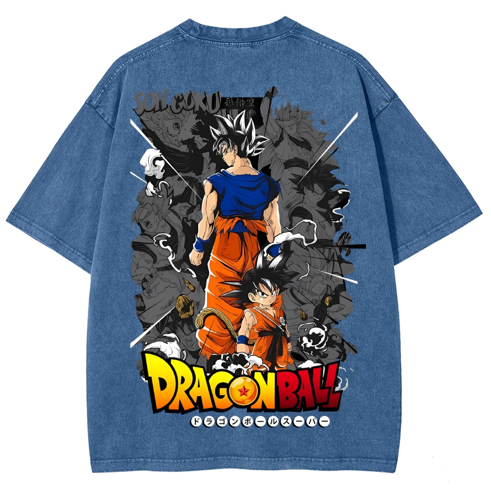 Dragonball DTG Printed 250GSM Washed T Shirts