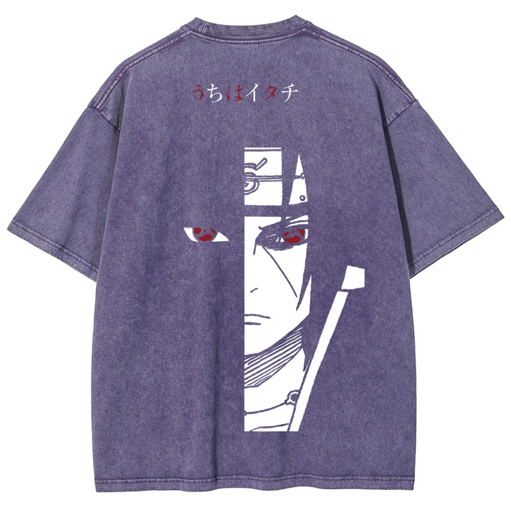 NARUTO DTG Printed 250GSM Washed T Shirts