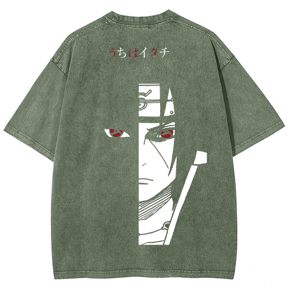 NARUTO DTG Printed 250GSM Washed T Shirts