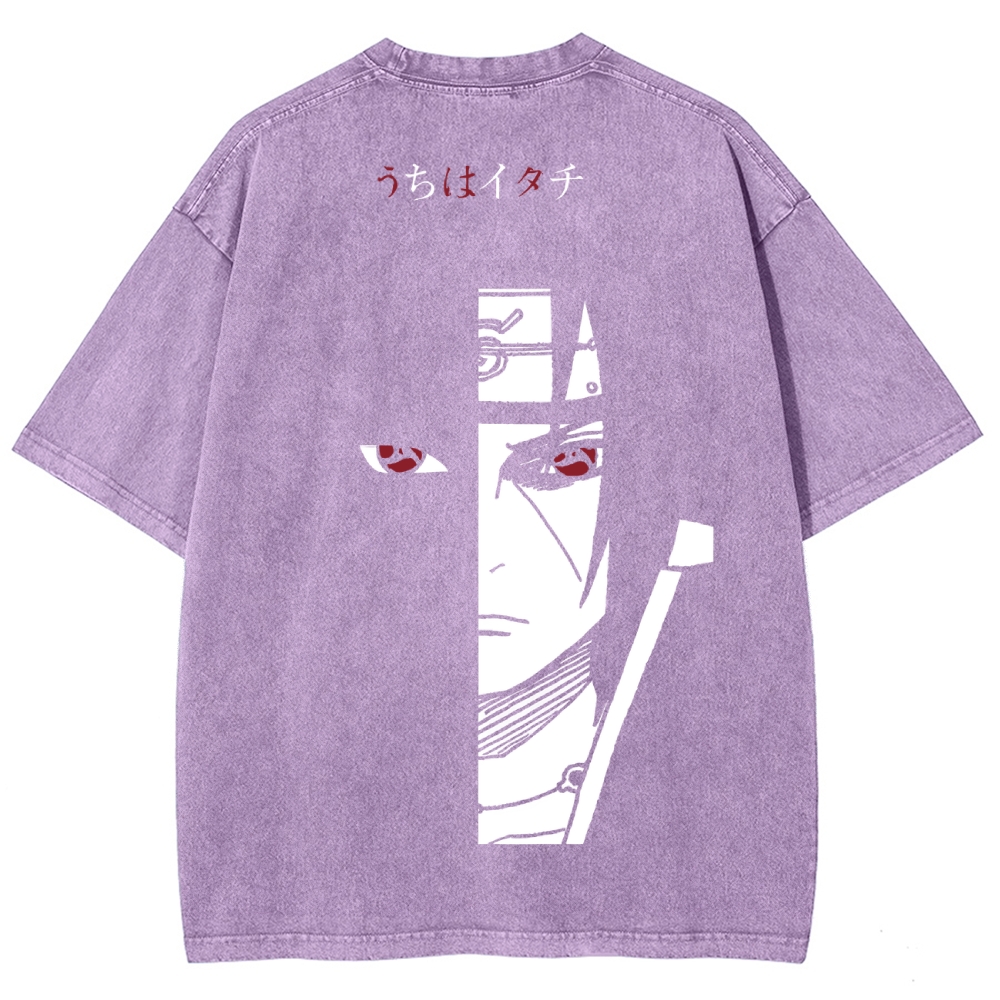 NARUTO DTG Printed 250GSM Washed T Shirts