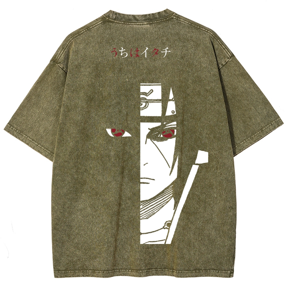 NARUTO DTG Printed 250GSM Washed T Shirts