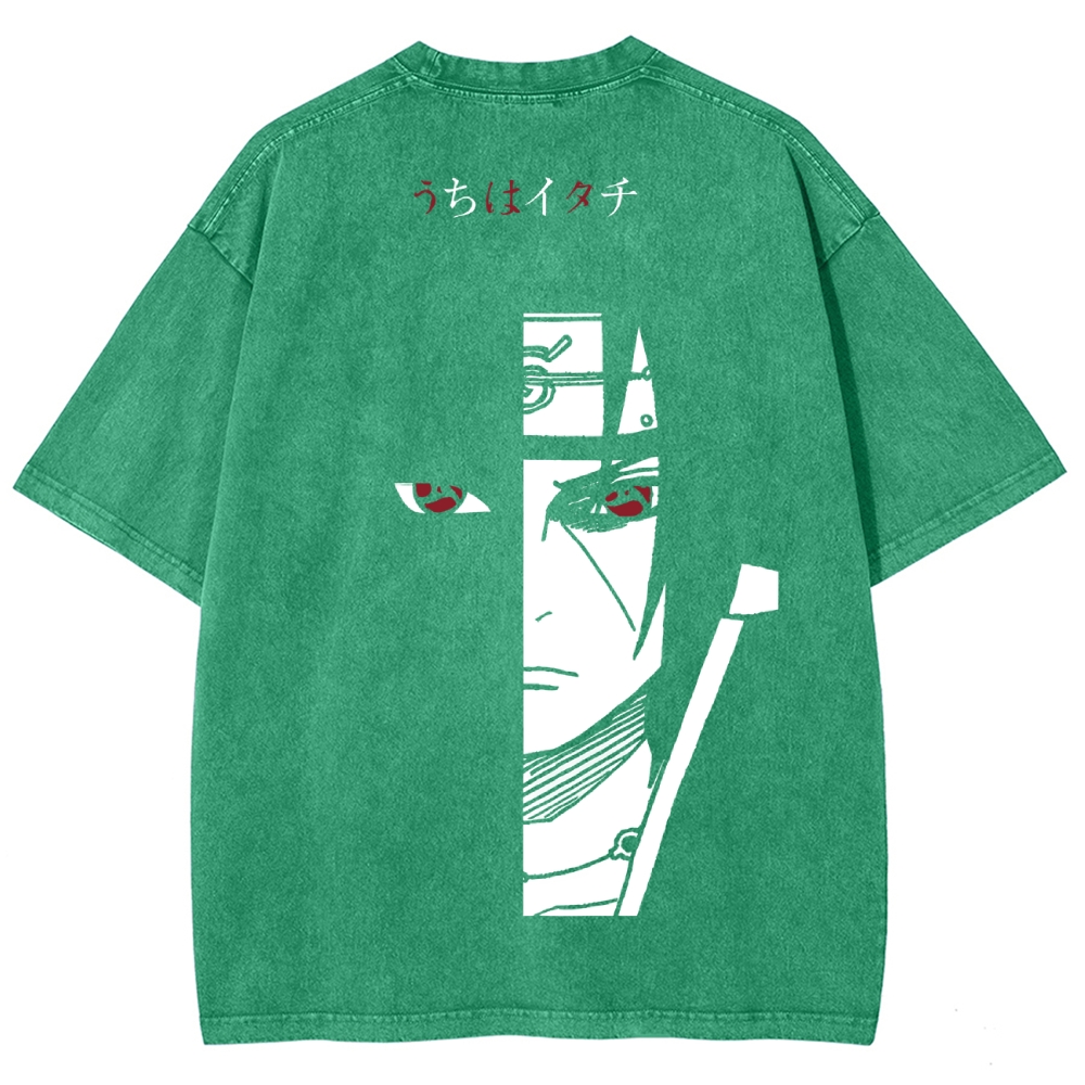 NARUTO DTG Printed 250GSM Washed T Shirts