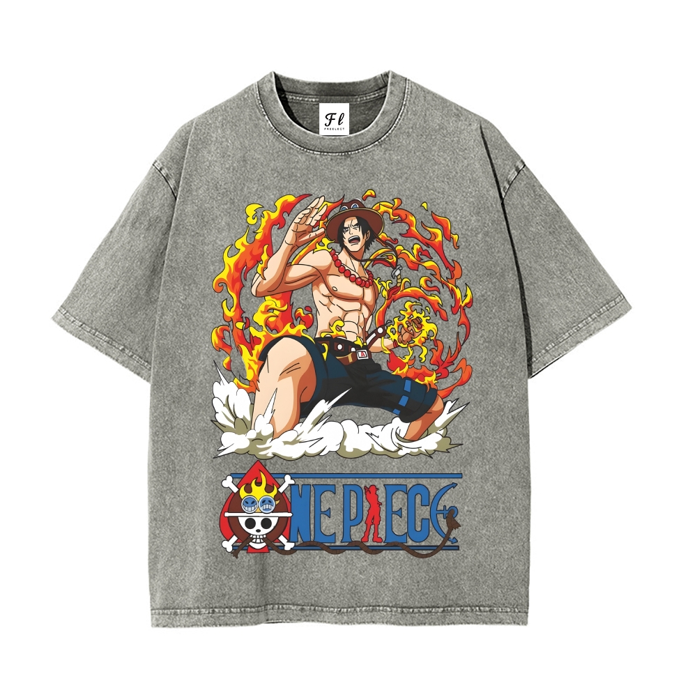 One Piece DTG Printed 260G/16 Washed T-shirt
