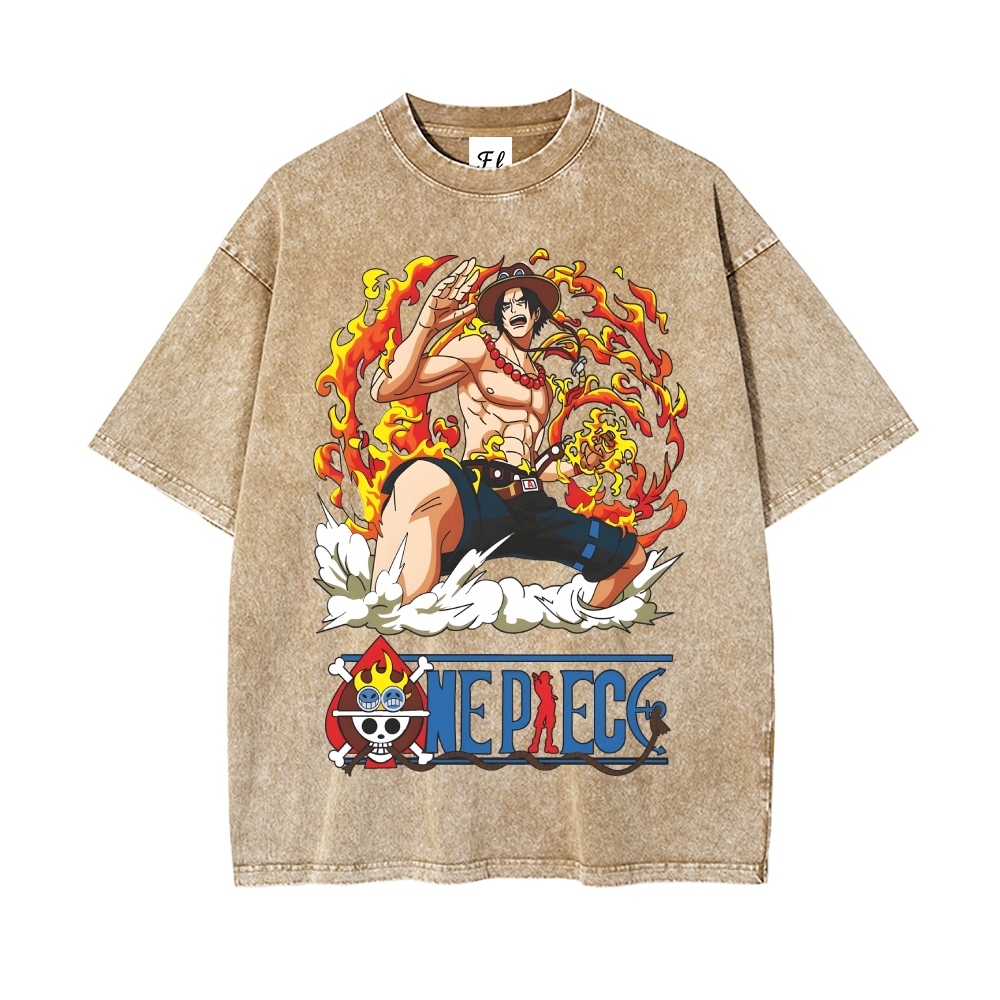 One Piece DTG Printed 260G/16 Washed T-shirt