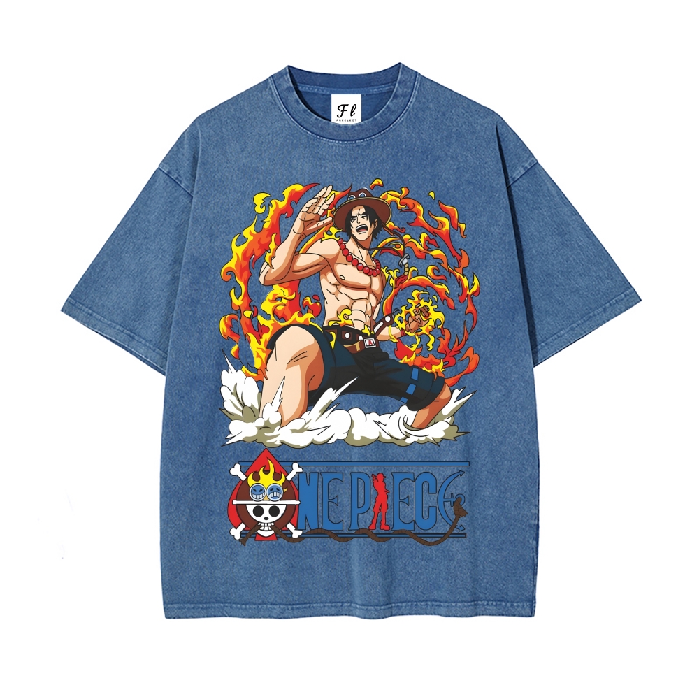 One Piece DTG Printed 260G/16 Washed T-shirt