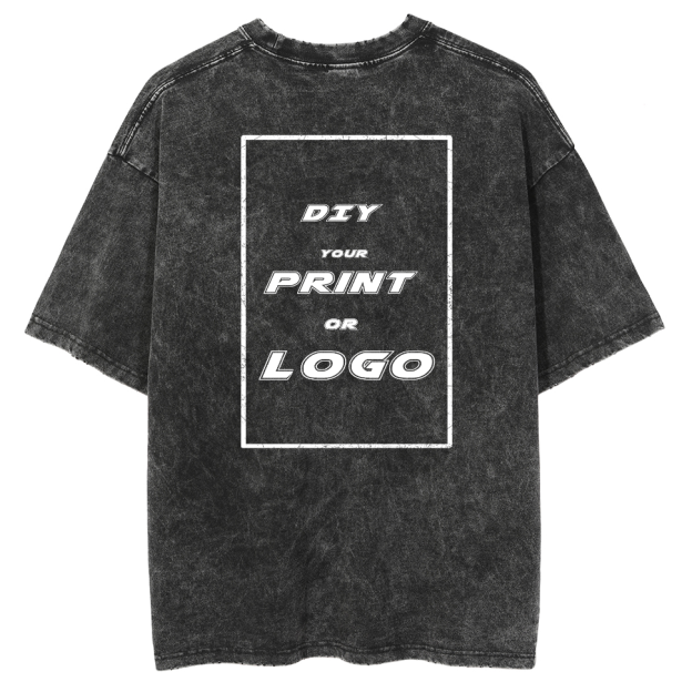 Custom DTG Graph Printing Washed T Shirt