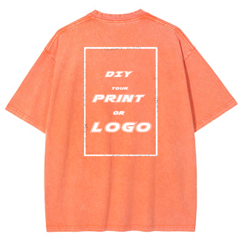 Custom DTG Graph Printing Washed T Shirt