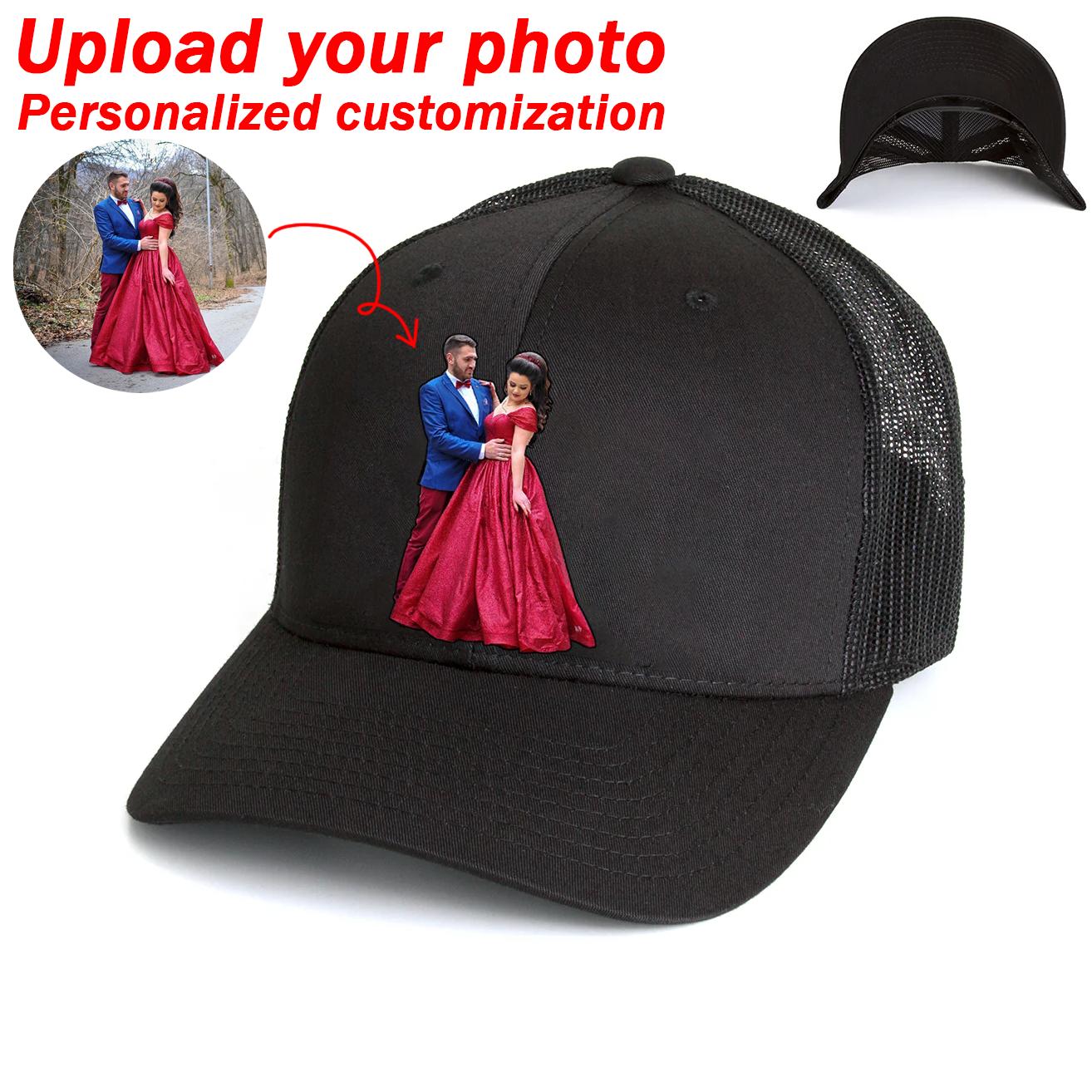 Custom Prints/Embroidery with Your Photos Custom Dog Photo– Personalized Gifts Baseball Cap Hat