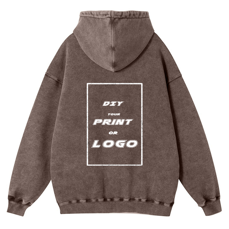450GSM Pure Cotton Custom Printed  Washed Hoodie For Unisex