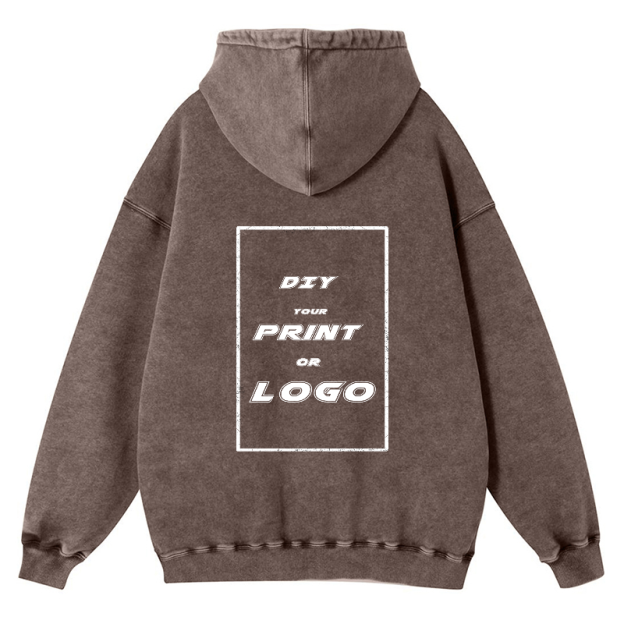 450GSM Pure Cotton Custom Printed  Washed Hoodie For Unisex