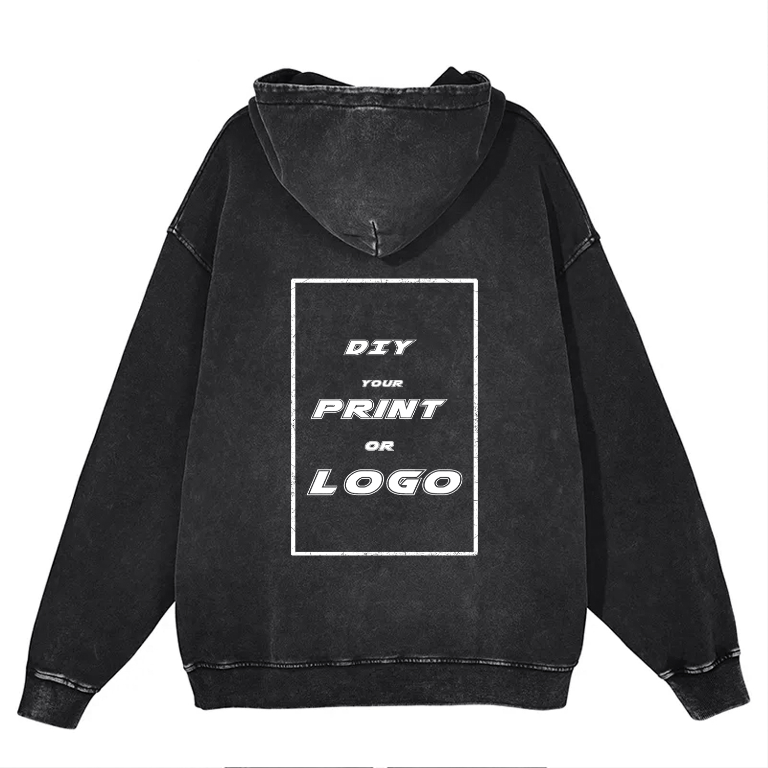 450GSM Pure Cotton Custom Printed  Washed Hoodie For Unisex