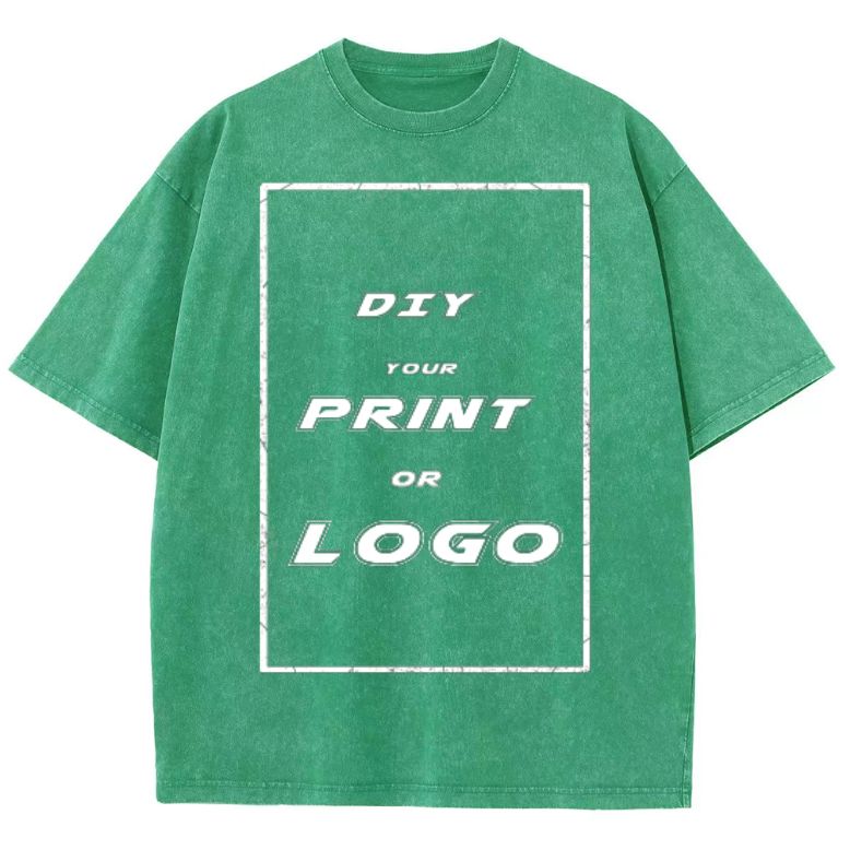 Custom DTG Graph Printing Washed T Shirt
