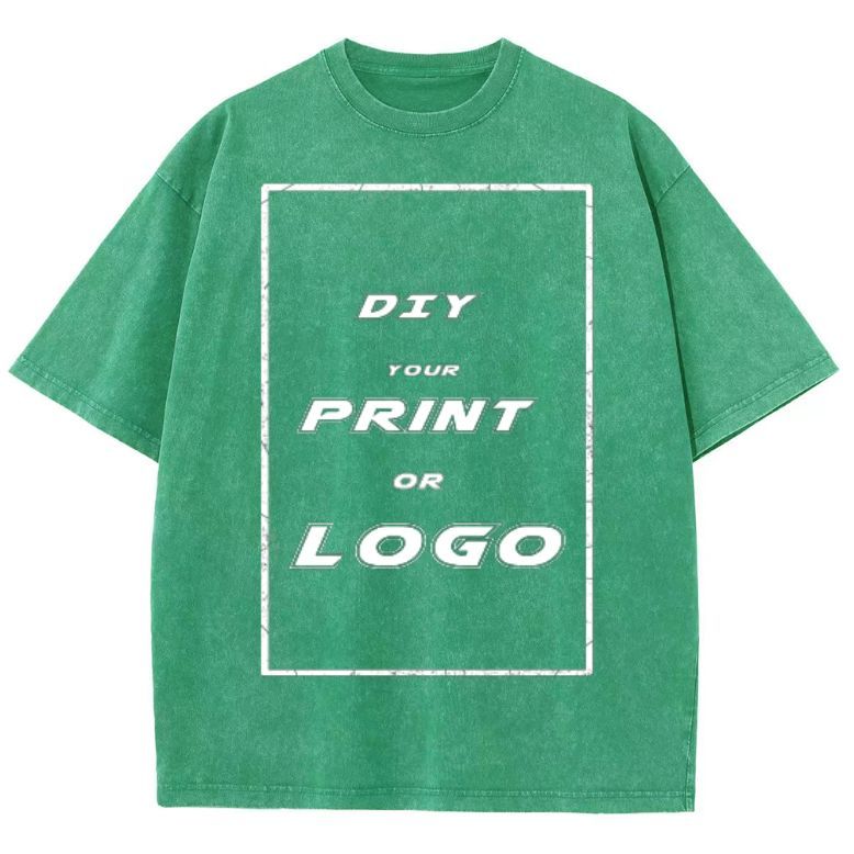 Custom DTG Graph Printing Washed T Shirt