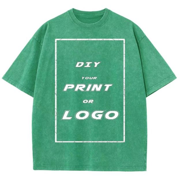 Custom DTG Graph Printing Washed T Shirt
